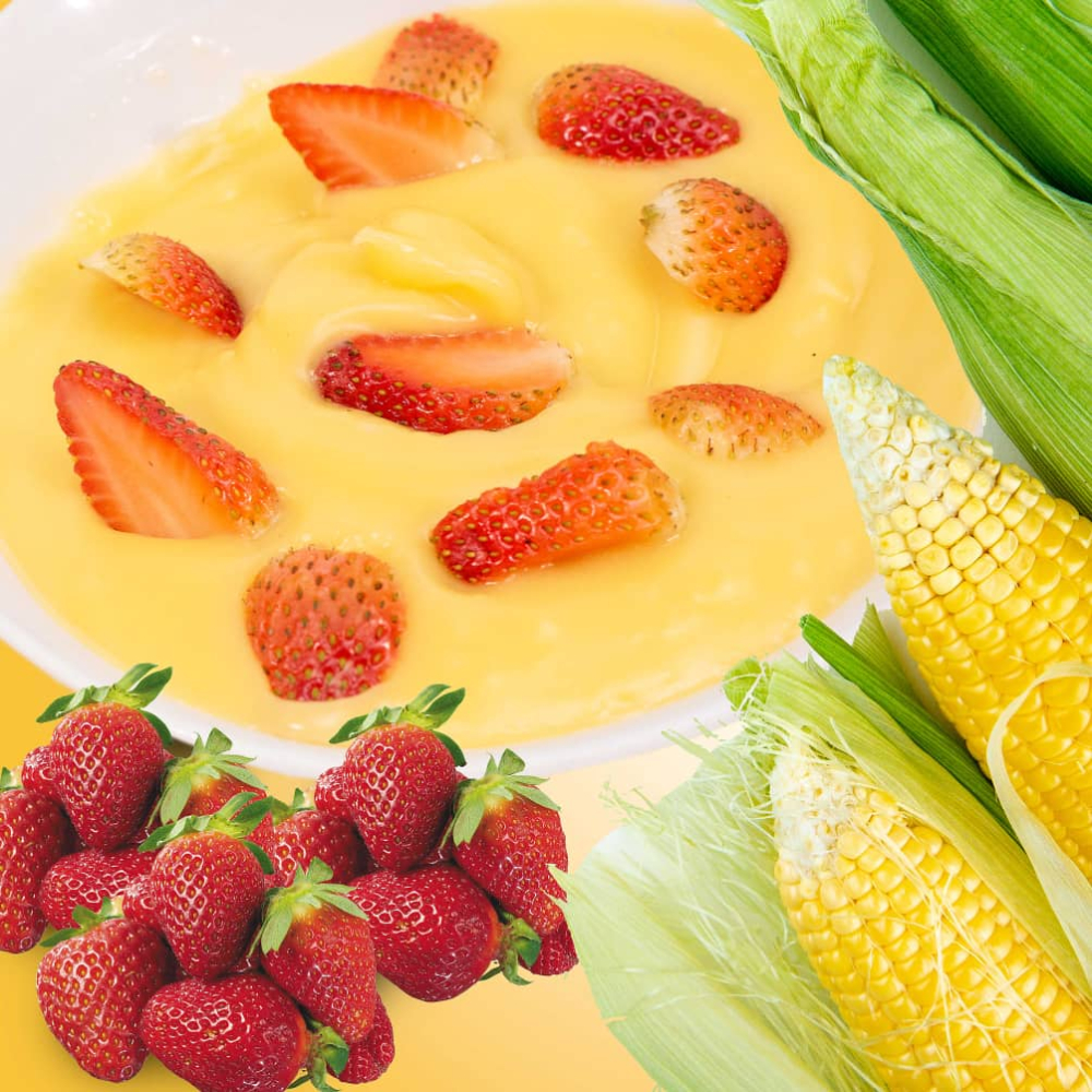 Bowl of Bubez Pap with strawberries